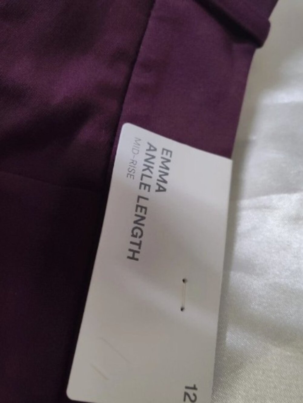 NWT Liz Claiborne Emma Purple Ankle Pants Size 12 Slim Tapered Stretch Zip - Picture 5 of 14